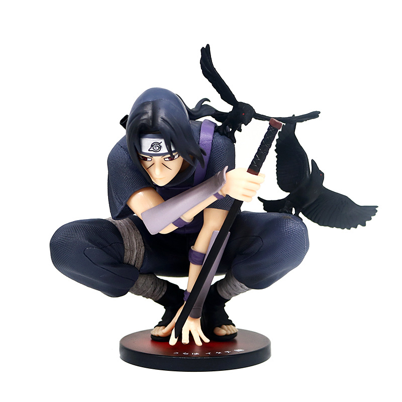 Naruto Action Figure Uchiha Figure Itachi Squatting Posture Anbe Itachi Anime Figure Ornament