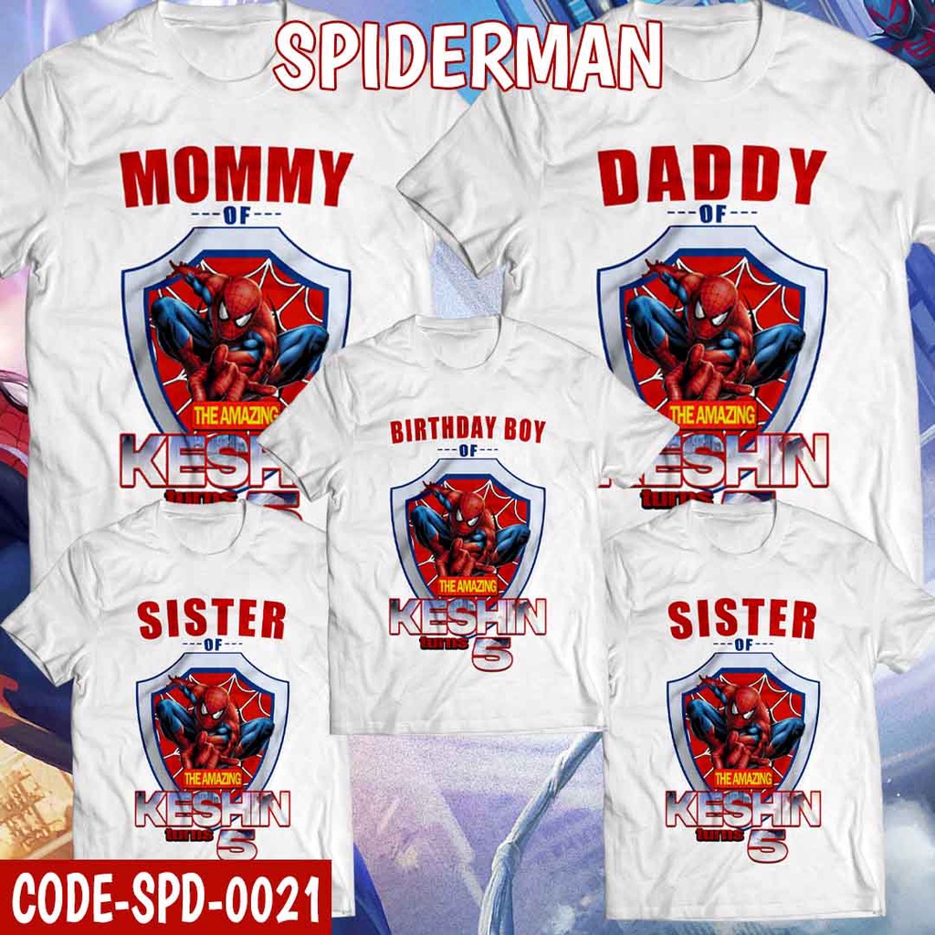 Spiderman Kids Birthday Shirt Customize name and birthday number