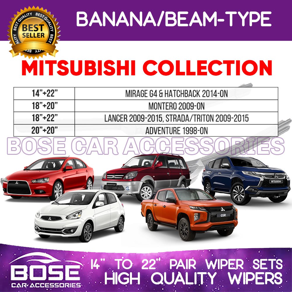 Mitsubishi Cars Banana Type Front Wiper Blade Collection for Mirage ...