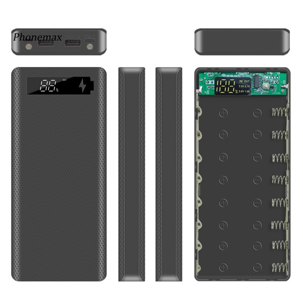 Phone-Portable Micro USB Type-C 18650 Battery Enclosure LCD DIY Mobile ...