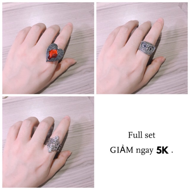 Ring - Big Silver set [Unique product] | Shopee Philippines