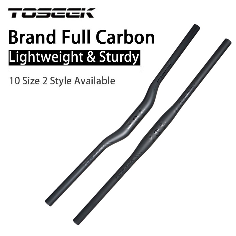 【on Hand】TOSEEK Bike Handle Bar Carbon Fiber MTB Handle Bar Matte Logo  Mountain Bike Handle Bar Riser/Flat Handlebar