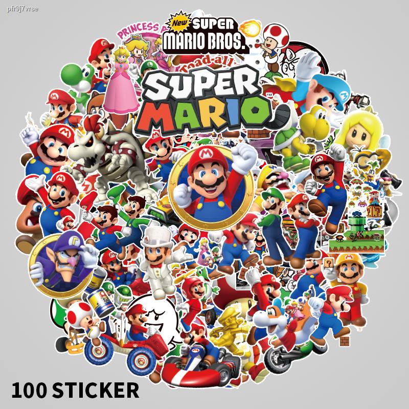 Cartoon Mario suitcase sticker suitcase trolley case laptop skateboard ...