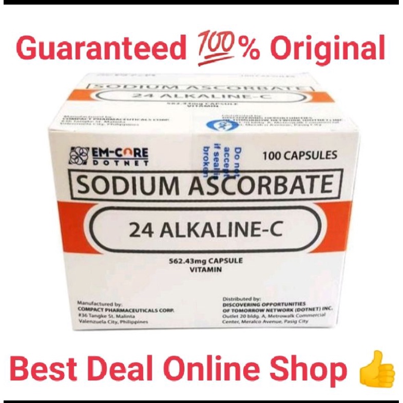 ♜24 Alkaline C Sodium Ascorbate, Original, 100 capsules, Safe for Babies and Kids, Non Acidic