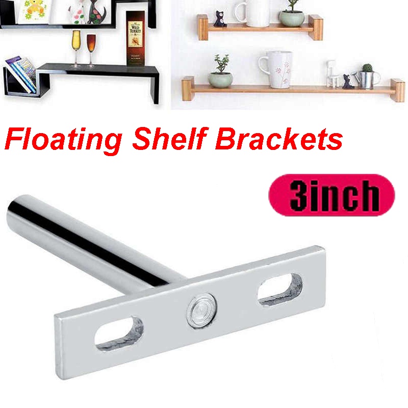 1PC Floating Shelf Brackets 3/4/5 inch Tshaped Invisible Wallmounted