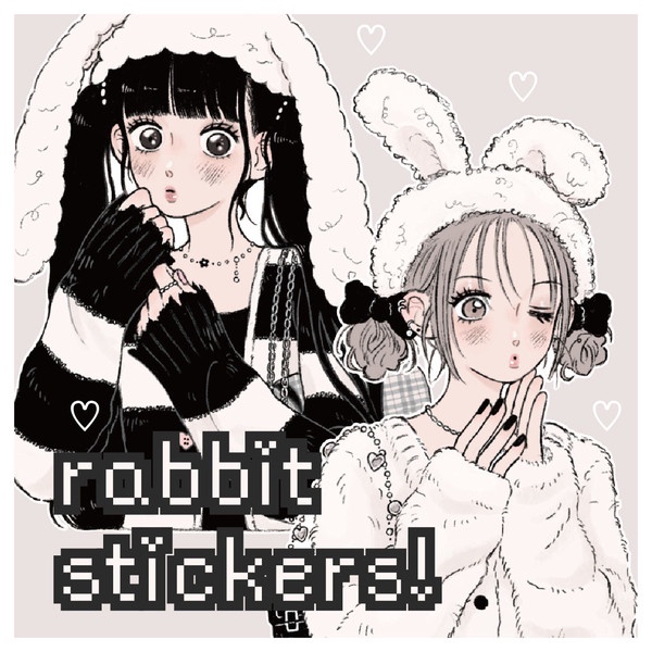 [SANADA] Rabbit & Bunny Stickers set (2p) Korean Illustration, Popular ...