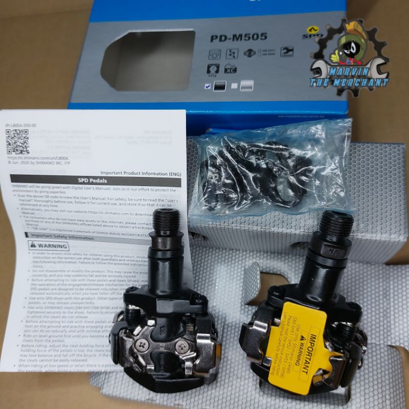 SHIMANO PD M505 SPD CLIPLESS PEDAL with Cleats for Mountain Bike