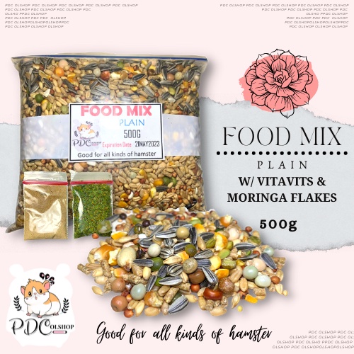 Hamster Food Mix 500g l Plain l with Lab Blocks Treats l with Moringa