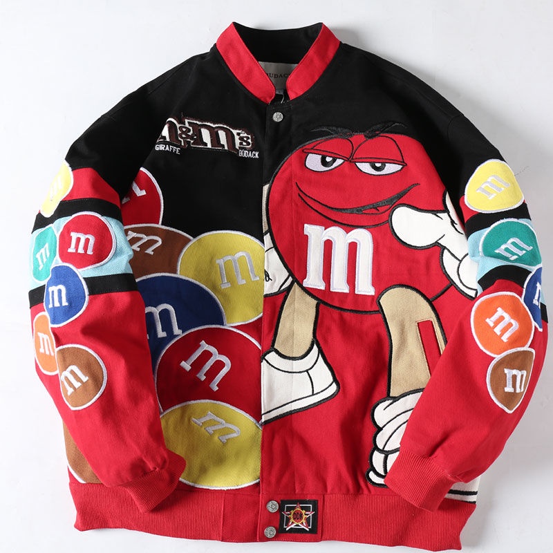 M&M Embroidery New Harajuku Patch Coat High Quality Trend Motocycle