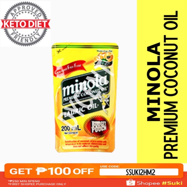 Minola Premium Coconut Oil Lauric Oil 200ml for keto diet Shopee