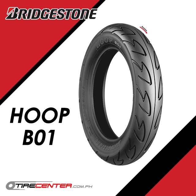 90/90-10 50J Bridgestone Hoop B01 Tubeless Scooter Tire | Shopee ...