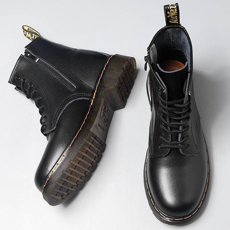 Dr. Martens Men Side zipper Martin Boots Calf Boots Plus Size High Tops Shoes Couple Unisex Boots