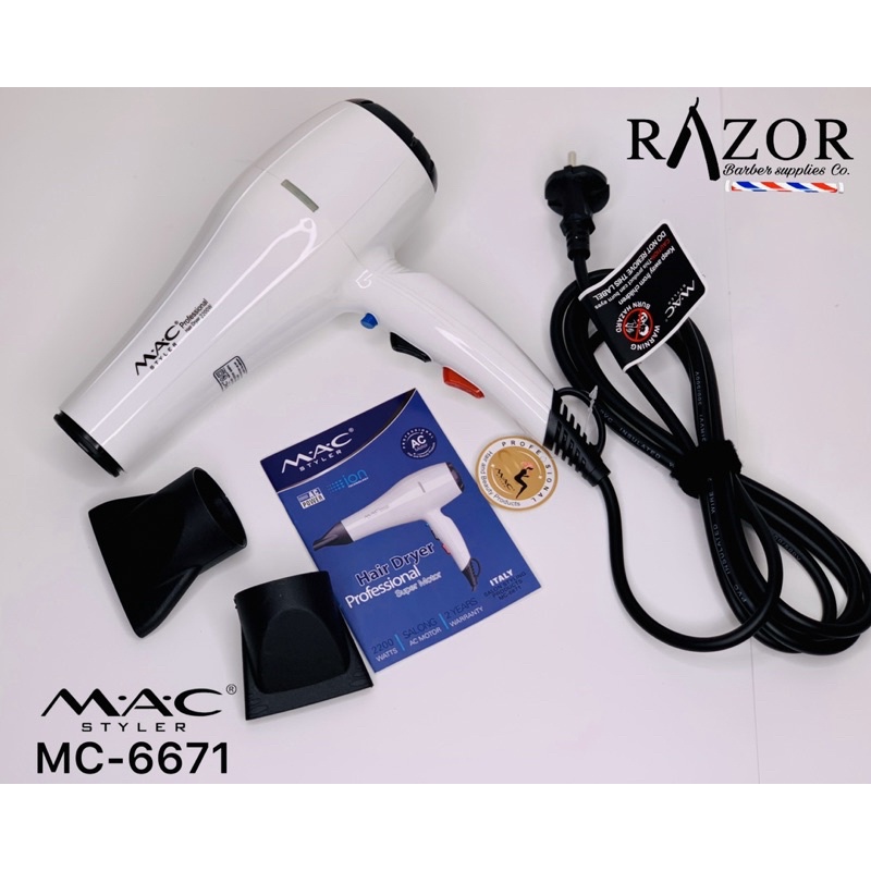 Mac Styler Professional MC-6671 Hair Dryer Hair Blower Razor Barber ...