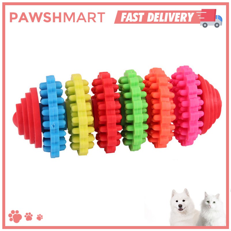 Hello Paws Colorful Swivel Rubber Bite Gear Resistant Pet Toy Dog Molar ...