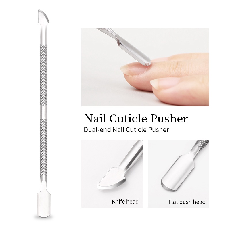 Born Pretty Double-Ended Stainless Steel Cuticle Pusher Dead Skin Push ...