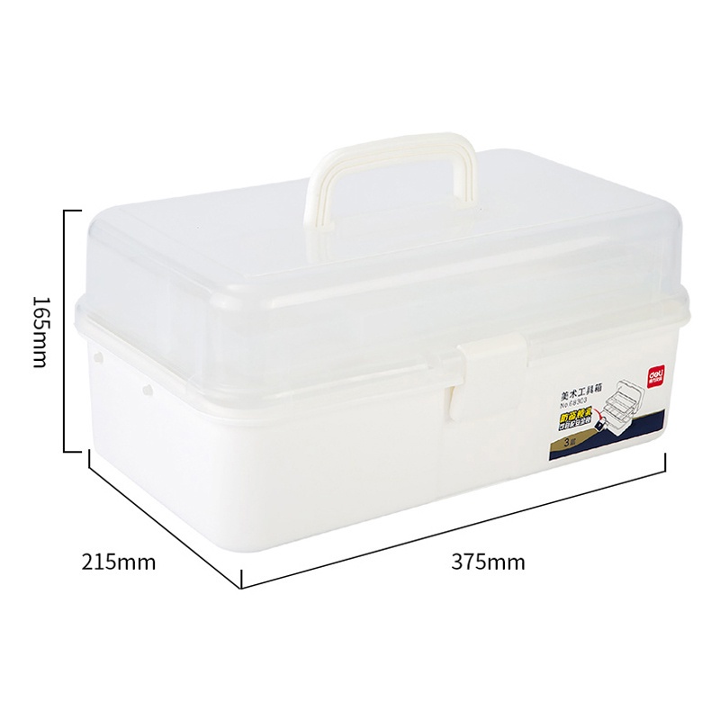 Deli Painting Tool Storage Box 3Layer Drawing Tool Organizer Art Supplies 68302/68303 Shopee