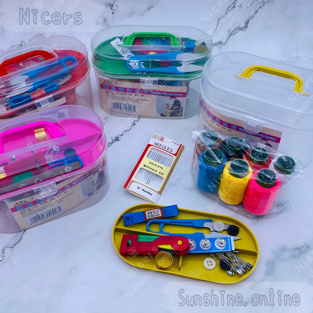 Big Size Hand Sewing Kit Box Set 10 in1 Household Sewing Tools Portable