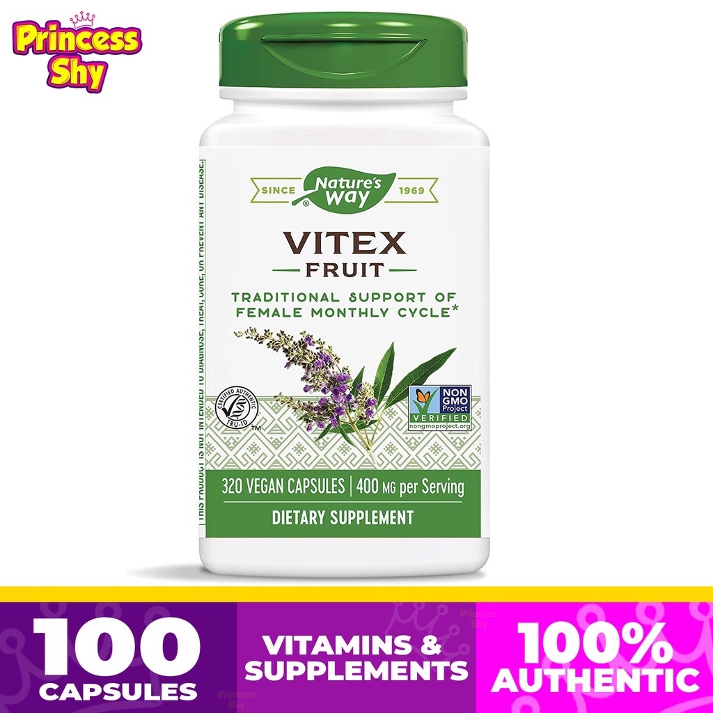 Nature's Way Vitex Fruit Dietary Supplement 400mg 320 vegan capsules ...