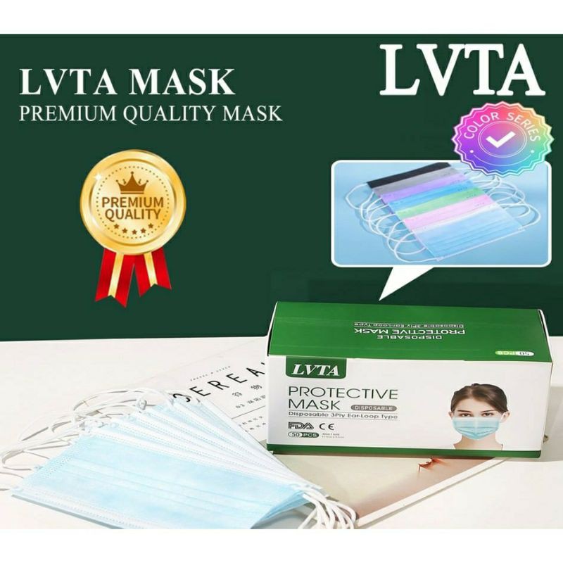 50pcs LVTA Mask 3PLY Protection Breathable Respirator Non-Woven Cover ...