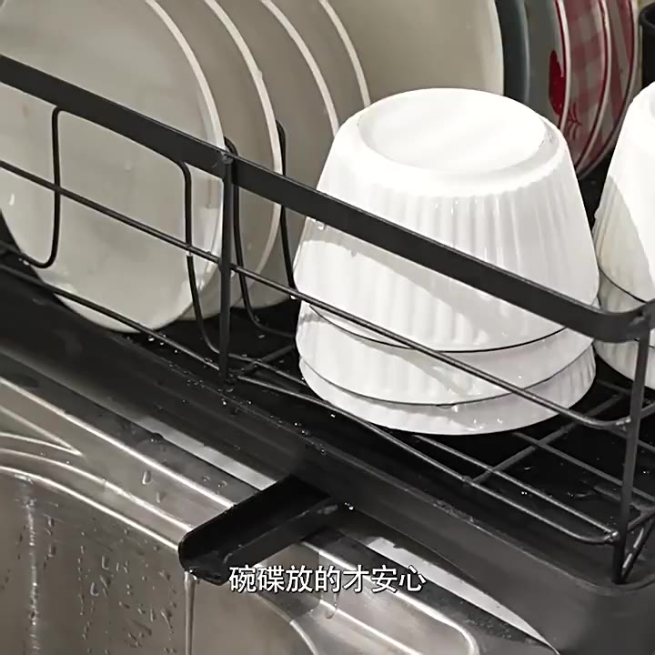 CHIT Dish Rack with Drip Plate Rotatable Drain Rack Stainless Dish ...