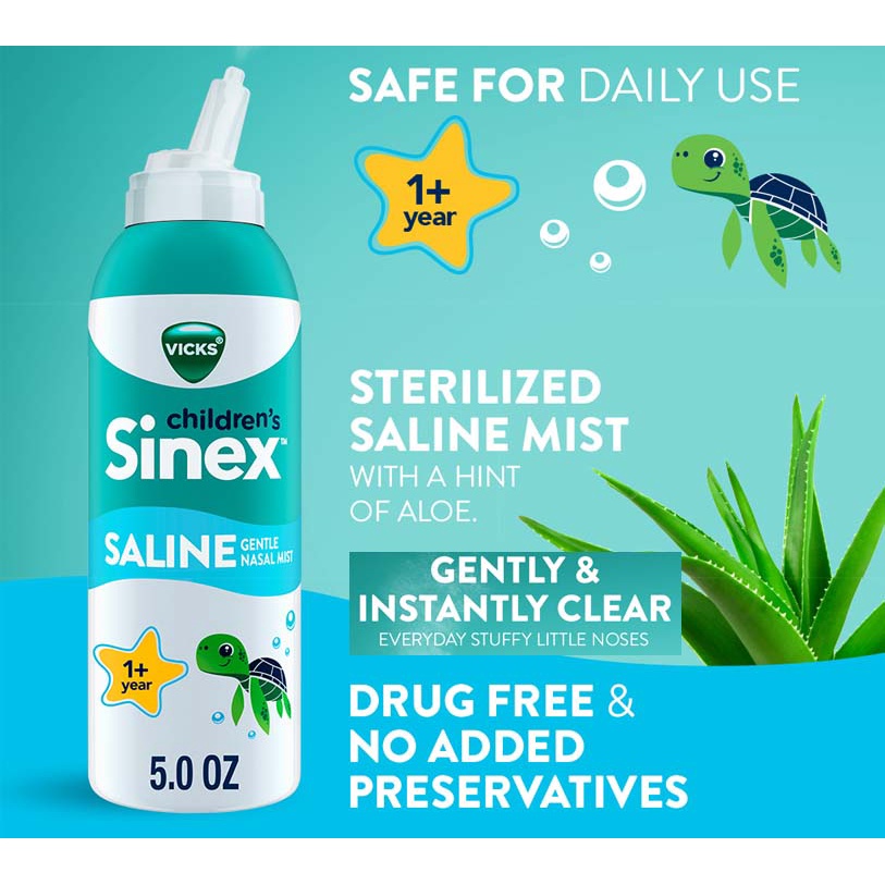 Vicks Sinex Childrens Saline Nasal Mist with a Hint of Aloe Ages 1