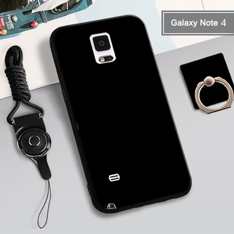 Soft Case for Samsung Galaxy Note 4 Plain Black Phone Case Full Cover