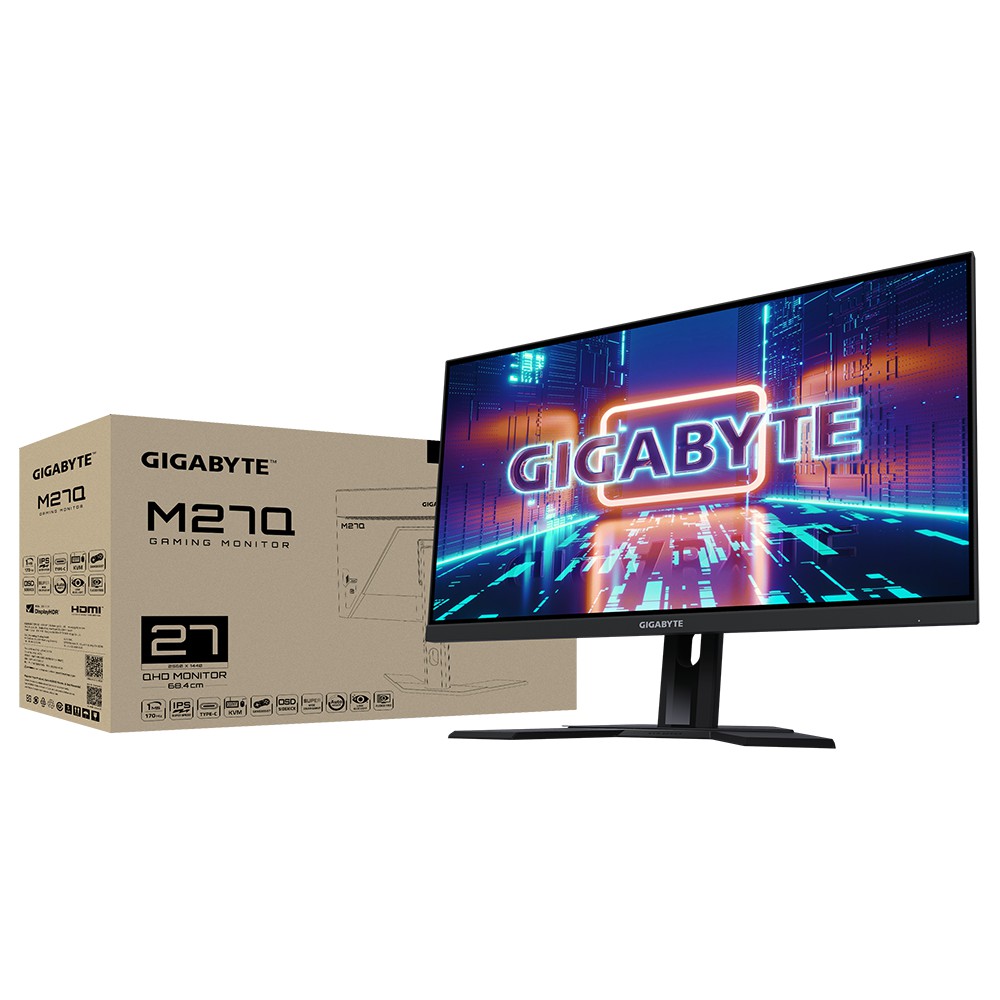 Gigabyte M27Q 27 KVM FreeSync 170 Hz QHD HDR IPS Gaming Monitor