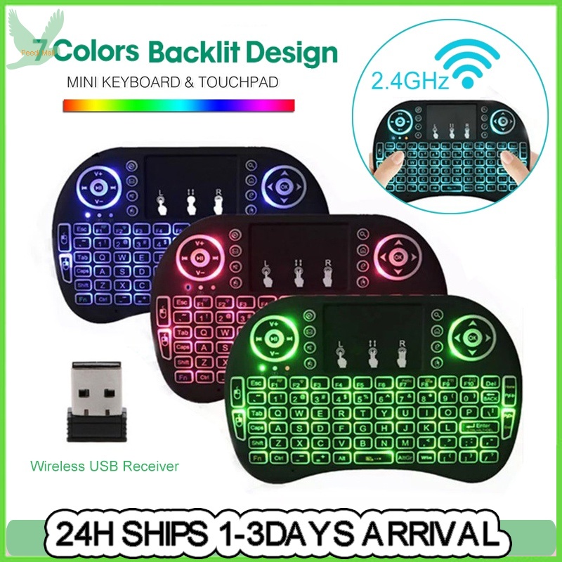 i8 Wireless Gaming Keyboard LED Backlit Rechargeable Portable Keyboards ...