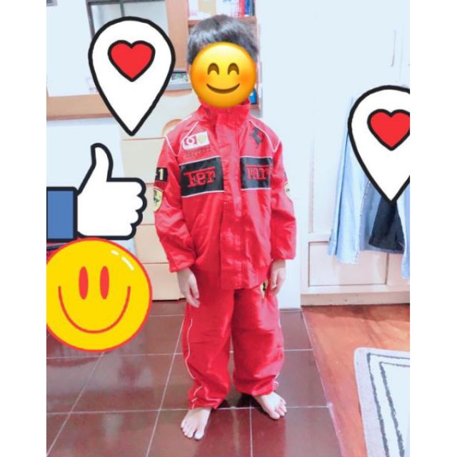 Car Racing F1 Ferrari Costume(Terno)&Hat For Kids(1-8yrs) | Shopee ...
