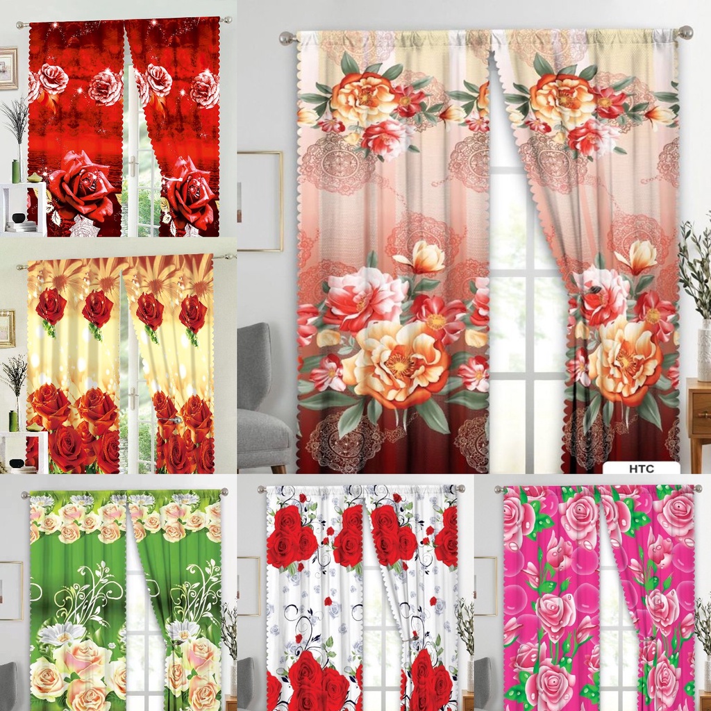 New Curtains Flowers Rose Graphic Printing Kurtina Windows Bedroom ...