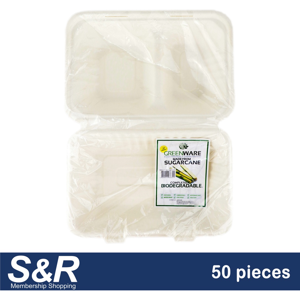 Greenware Eco-Friendly Dinnerware Sugarcane 2 Compartments 50pcs ...
