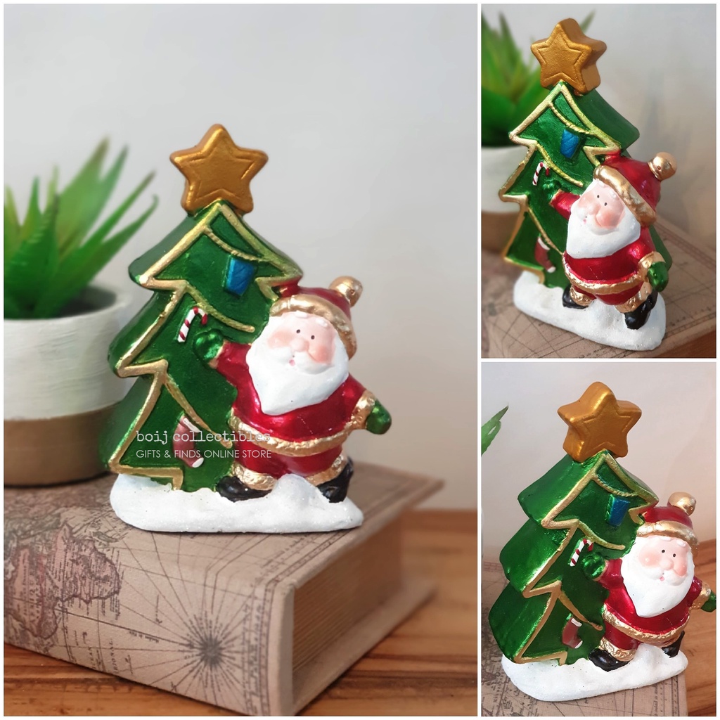 Santa Claus with Randolph Christmas Tree Tabletop Figurine Height 5.25