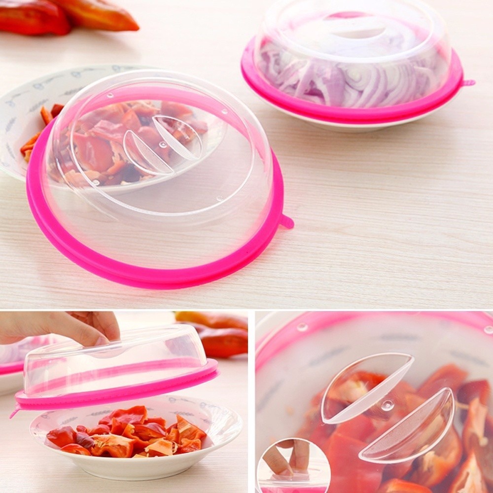 Transparent Fridge Plate Cover Microwave Heating Lid Practical  Anti-Sputtering