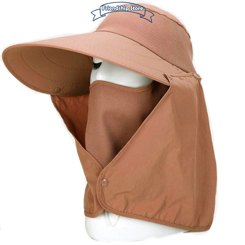 New Summer Women Sun Hat Removable Neck Face Flap Farmer UV Protection Cap  for Outdoor Fishing