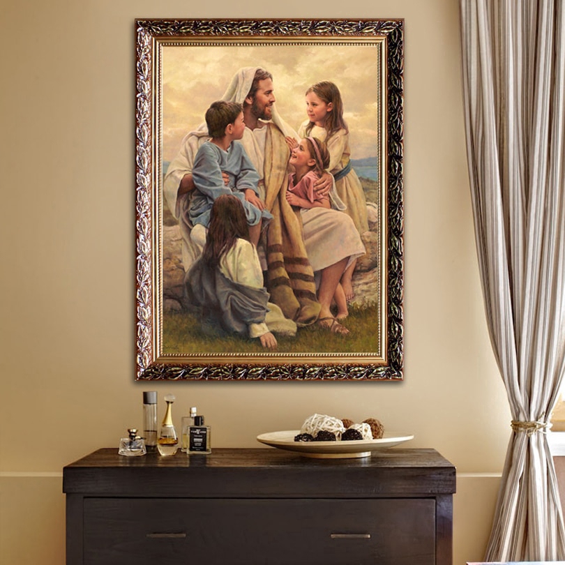 Jesus Christ canvas print painting poster and print of Catholic wall ...