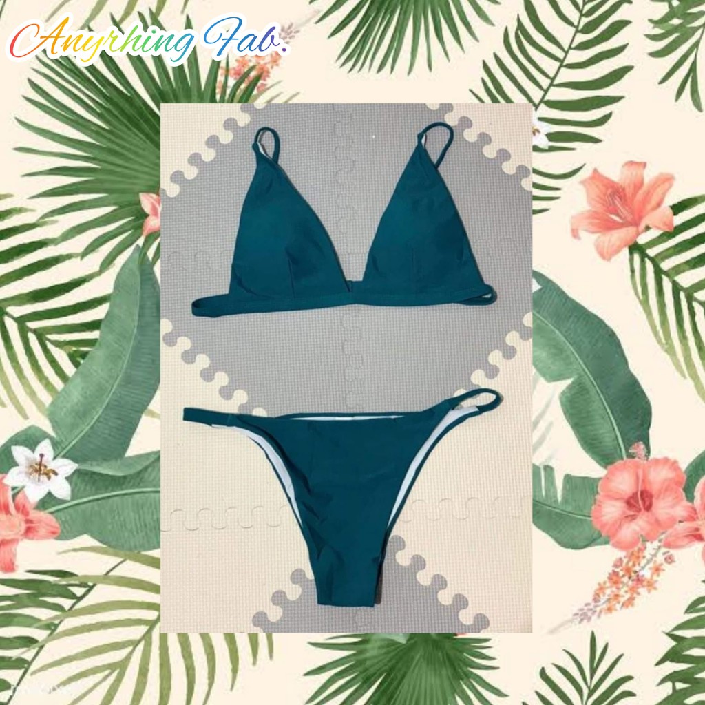 Two Piece Blue Green Bikini Swimsuit