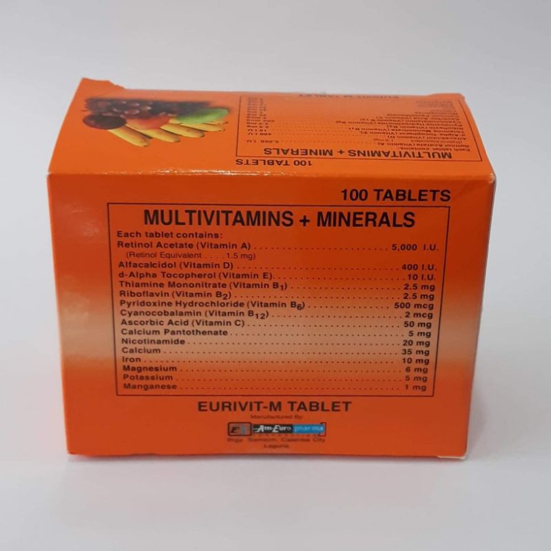 Multivitamins + Minerals ( EURIVITM ) Tablets Shopee Philippines