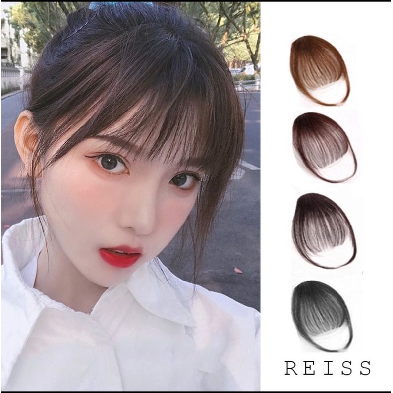 AIR BANGS THIN KOREAN HAIR EXTENSION CLIP ON FRINGE FRONT HAIRPIECE