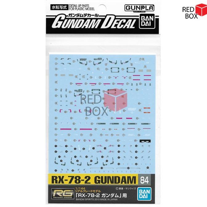 Bandai Decals RG RX782 Gundam No. 84 Water Slide Decals Gunpla RX78