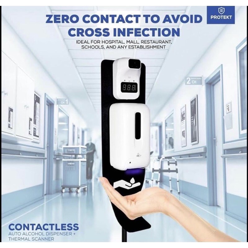 2IN1 HEAVY DUTY NON CONTACT THERMAL SCANNER WITH AUTOMATIC ALCOHOL