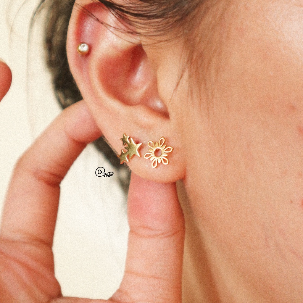 Three stars and hot sale a sun earrings