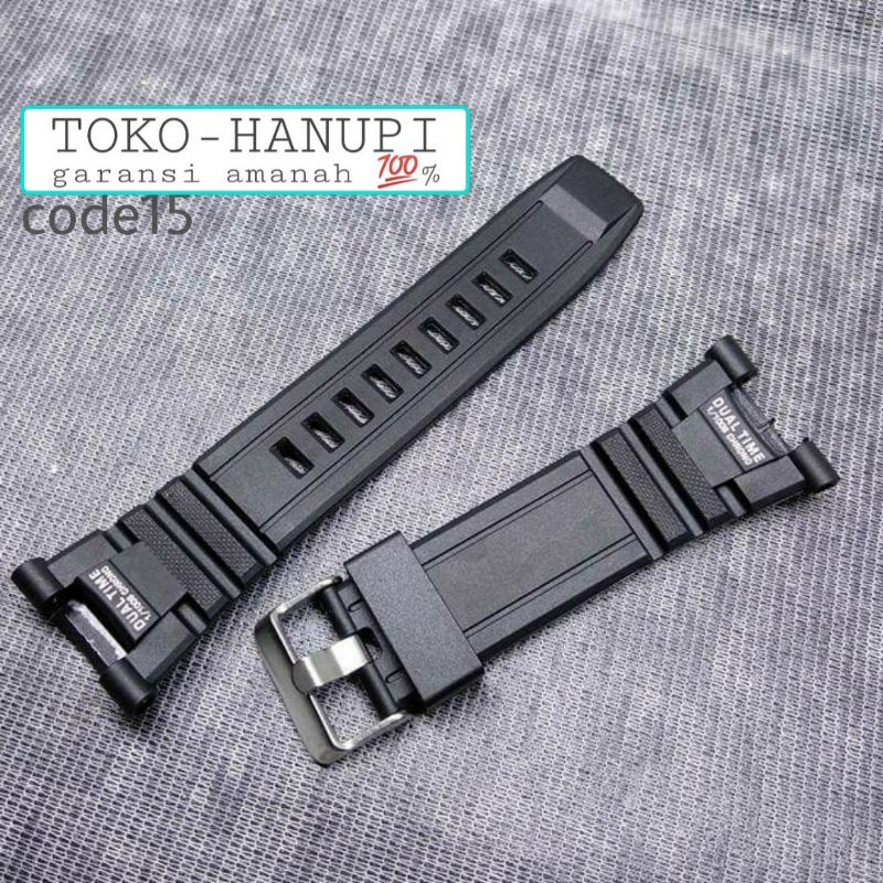 Black Rubber Watch Strap with Stainless Steel Buckle Accessories