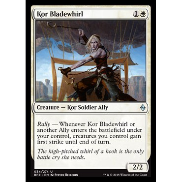 MTG : Kor Bladewhirl - BFZ Played - UC MTG White Kor Soldier Ally ...