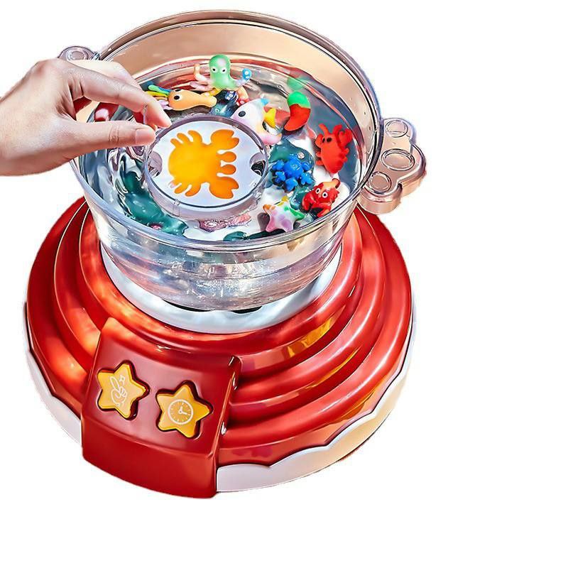 DIY Hotpot Maker Children Play Kitchen Toy Manual Machine Educational