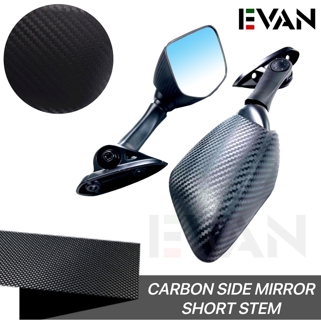 Carbon Side Mirror Short Stem White Glass For Nmax Pcx ADV Side Mirror