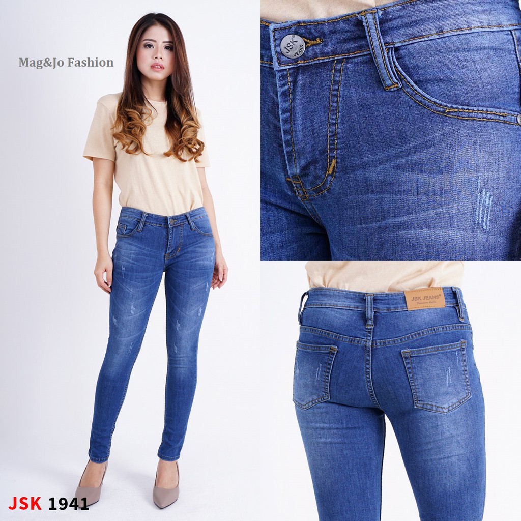 Mid rise-soft jeans-Small Ripped jeans Do Not Translucent JSK 1941 ...