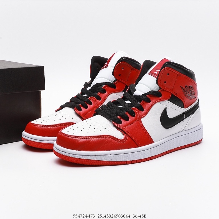 Nike Air Jordan 1 High cut Basketball Shoes Casual Sneakers For Men Women Black Red White