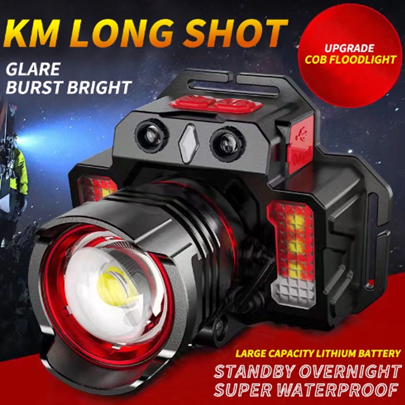 LED Headlight Headlamp Swave Sensor Flashlight USB Charging Flashlight ...