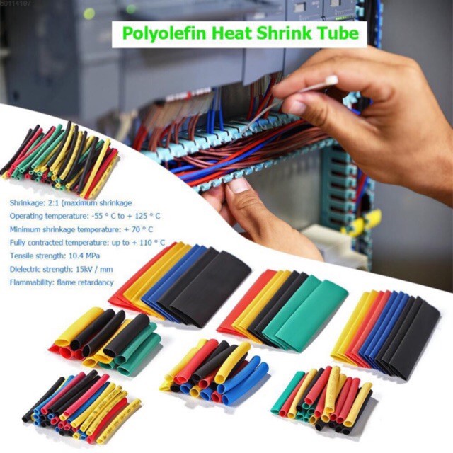 127pcs Mixed Colors Heat Shrink Tube Sleeves Wrap Cable Wire | Shopee ...