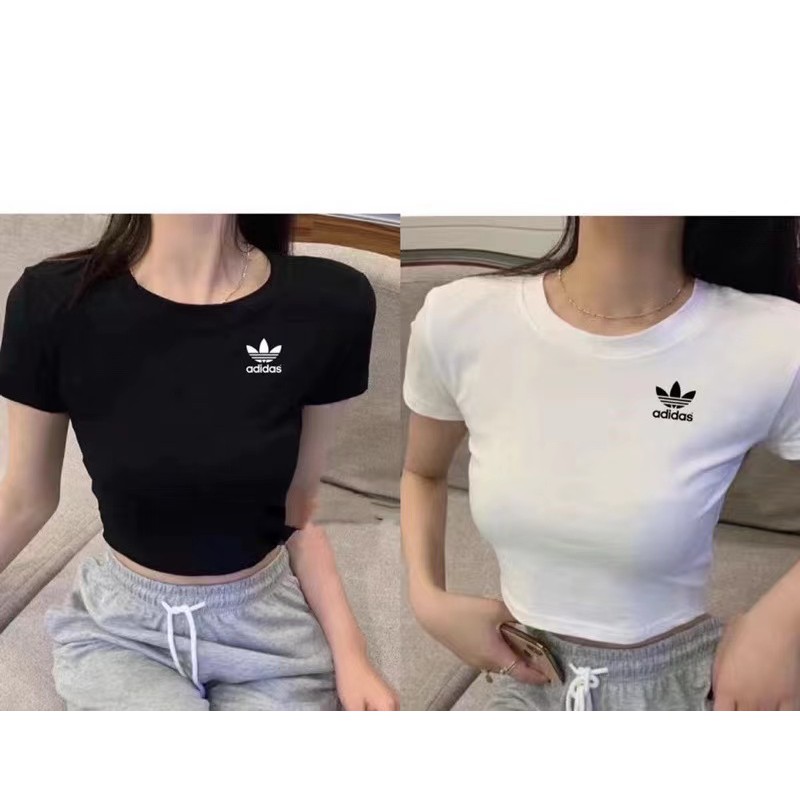 Siwore Graphic Basic Crop top Black & White (S-M) | Shopee Philippines